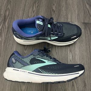 Brooks Ghost 14 Road-Running Sneakers Peacoat Yucca Navy Women's Size 8.5